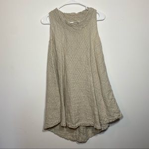 COPY - Eterea Women Size S 100% Flax Made in Italy Tunic Dress Shirt Tank Pleat…